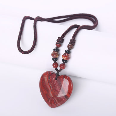 3A Natural Stone Necklace Choker Hot Necklace Pendulum Chain Pendant Red Colors Water Droplets Ball Necklace Reiki Charm Jewelry