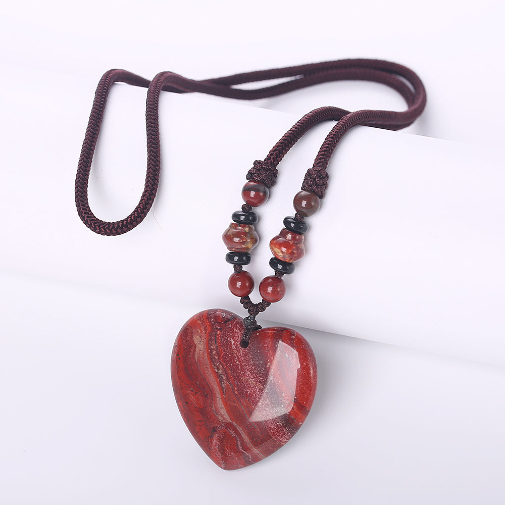3A Natural Stone Necklace Choker Hot Necklace Pendulum Chain Pendant Red Colors Water Droplets Ball Necklace Reiki Charm Jewelry