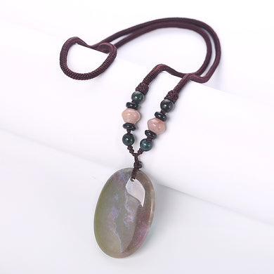3A Nature Stone Shell Pendant Beads Chain Choker Sexy Simple Necklace Women Necklace Pendant Transfer Lucky Love Crystal Jewelry