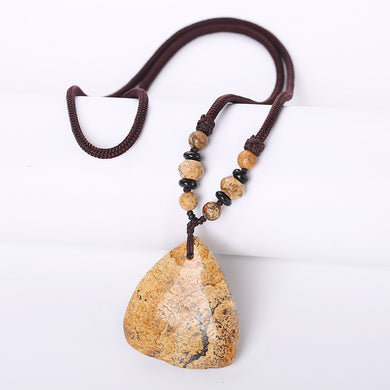 3A Originale Ambra agata grezza Reiki Collana multi colore Cristallo naturale Quarzo Turchese incrostato Catene in pelle con pendente Donna 