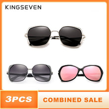 Carica l&#39;immagine nel visualizzatore di Gallery, 3PCS Combined KINGSEVEN Brand Design  Polarized Sunglasses Women Ladies Gradient Butterfly Sun Glasses Eyewear Female