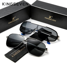 Load image into Gallery viewer, 3PCS Combined KINGSEVEN Brand Design Silver Frame Sunglasses Men Polarized UV Protection Oculos De Sol