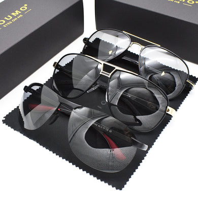 3PCS Combined LIOUMO Brand Polarized Sunglasses For Men Women Photochromic Driving Eyewear Chameleon Anti-Glare Lenses