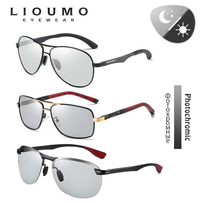 3PCS Combined LIOUMO Photochromic Sunglasses Polarized Men Women Anti-Glare Driving Eyewear UV400 lentes de sol hombre