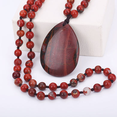 4*6cm Natural Agate Reiki Stone Long Necklace Pendant Healing Crystals Chakra Pendant Gems Stone Crystal Healing Christmas Gift