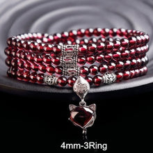 Carica l'immagine nel visualizzatore di Gallery, 4/6mm Fox 925 silver Bracelet 100% Natural Garnet Red Bracelet Charms Crystal Bracelet For Women