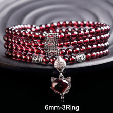Carica l'immagine nel visualizzatore di Gallery, 4/6mm Fox 925 silver Bracelet 100% Natural Garnet Red Bracelet Charms Crystal Bracelet For Women