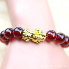 Load image into Gallery viewer, 4-6mm Natural Garnet Bracelets Wine Red Pearl Transporter Pendant Bracelet Lucky for Women Crystal Gift Multilayer Agate Jewelry