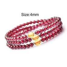 Load image into Gallery viewer, 4-6mm Natural Garnet Wrap Bracelet Silver Red Wine Charms Bracelet Round Beads Bracelets For Women