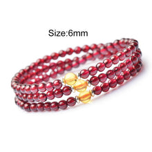 Load image into Gallery viewer, 4-6mm Natural Garnet Wrap Bracelet Silver Red Wine Charms Bracelet Round Beads Bracelets For Women