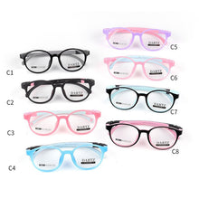 Load image into Gallery viewer, 4-9 Year-old  Kids Glasses Round TR90 Prescription Eyeglasses Myopia Children Silicone Rubber Cat Eye Girl Pink Spectacle