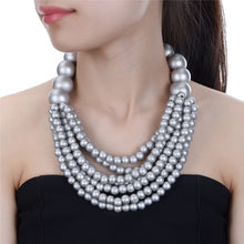 Load image into Gallery viewer, 4 Colors Collar Creative Chain Style Bib Pendant Necklace Woodiness Necklaces Colorful Jewelry