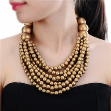 Load image into Gallery viewer, 4 Colors Collar Creative Chain Style Bib Pendant Necklace Woodiness Necklaces Colorful Jewelry