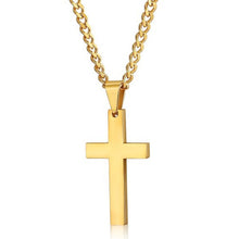 Load image into Gallery viewer, 4 Colors Hot Plated Men Link Chain Necklaces Pendant Cross Solid Color Korean Version Choker Jewelry Gift