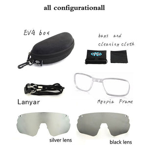 4 Lens Mountain Bike Sports Bicycle Photochromic Sunglasses Windproof Ski Goggles MTB Fishing Hiking Cycling Sun Glasses