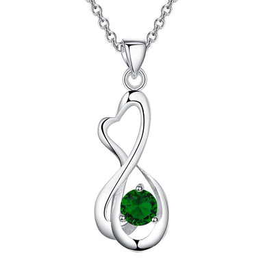 4 colors Necklace Fashion Women Jewelry Zircon Pendant Necklace Platinum Plated Classic Wedding Necklace AN956