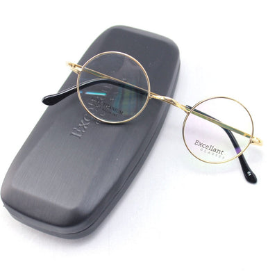42mm  Titanium Round Vintage Black grey silver gold brown Eyeglass Frames Spectacles
