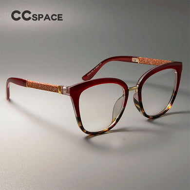 45074 Optical Lady Square Glasses Frames Women Shiny Red Color EyeGlasses Eyewear