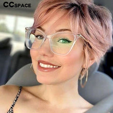 Load image into Gallery viewer, 45077 Big Cat Eye Glasses Frames Women Transparent Pink Brand Designer Optical Computer Eyeglasses