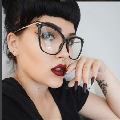 45077 Lady Cat Eye Glasses Frames For Women Sexy Oversized Metal Frame Designer Optical EyeGlasses Eyewear