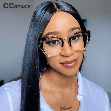 45079 Lady Oversized Glasses Frames For Women Brand Designer Optical EyeGlasses Rivet T Cat Eye Eyewear