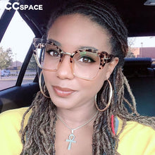 Load image into Gallery viewer, 45079 Lady Oversized Glasses Frames For Women Brand Designer Optical EyeGlasses Rivet T Cat Eye Eyewear