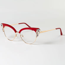 Load image into Gallery viewer, GORGEOUS Ladies Cat Eye Shiny Rhinestones Glasses Frames For Women Eyewear Optical EyeGlasses