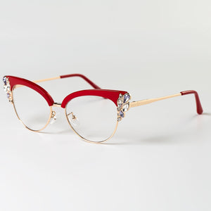 GORGEOUS Ladies Cat Eye Shiny Rhinestones Glasses Frames For Women Eyewear Optical EyeGlasses