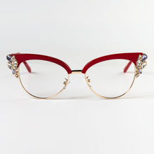 Load image into Gallery viewer, 45120 GORGEOUS Ladies Cat Eye Shiny Rhinestones Glasses Frames For Women Eyewear Optical EyeGlasses