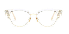 Load image into Gallery viewer, 45120 Optical Lady Cat Eye Shiny Rhinestones Glasses Frames For Women Brand Designer EyeGlasses Eyewear