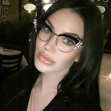 Load image into Gallery viewer, 45120 Optical Lady Cat Eye Shiny Rhinestones Glasses Frames For Women Brand Designer EyeGlasses Eyewear