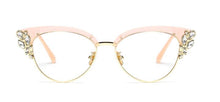 Load image into Gallery viewer, 45120 Optical Lady Cat Eye Shiny Rhinestones Glasses Frames For Women Brand Designer EyeGlasses Eyewear