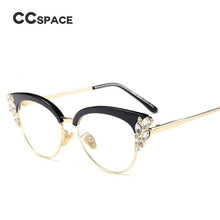 Load image into Gallery viewer, 45120 Optical Lady Cat Eye Shiny Rhinestones Glasses Frames For Women Brand Designer EyeGlasses Eyewear