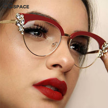Load image into Gallery viewer, 45120 Optical  Cat Eye Glasses Frames Women Shiny Rhinestones Eyewear EyeGlasses