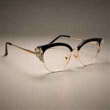 Load image into Gallery viewer, 45120 Optical  Cat Eye Glasses Frames Women Shiny Rhinestones Eyewear EyeGlasses