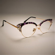 Load image into Gallery viewer, 45120 Optical  Cat Eye Glasses Frames Women Shiny Rhinestones Eyewear EyeGlasses