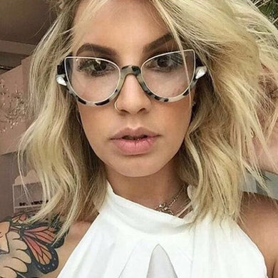 Cat Eye Glasses Frames Women Trending Styles Half Frame Designer Fashion Computer Glasses