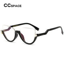 Load image into Gallery viewer, 45159 Semi-Rimless Cat Eye Anti Blue Women Glasses Frame Crystal Diamonds EyeGlasses Frames Lady Eyewear