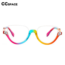 Load image into Gallery viewer, 45159 Semi-Rimless Cat Eye Anti Blue Women Glasses Frame Crystal Diamonds EyeGlasses Frames Lady Eyewear