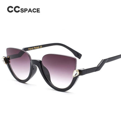 45159s Diamonds Sunglasses For Women Cat Eye Half Frame Brand Designer Glasses Ladies Eyewear
