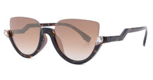 Load image into Gallery viewer, 45159s Diamonds Sunglasses For Women Cat Eye Half Frame Brand Designer Glasses Ladies Eyewear