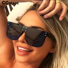 Load image into Gallery viewer, 45188 Ladies Oversized Square Sunglass Women Big Frame Brand Designer Sunglasses Rivet Pink Oculos De Sol Feminino
