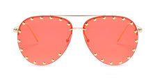 Load image into Gallery viewer, 45202 Ladies Metal Rivet Pilot Sunglasses Women  Personality Glasses Designer Eyewear Shades UV400