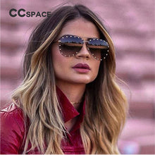 Load image into Gallery viewer, 45202 Ladies Metal Rivet Pilot Sunglasses Women  Personality Glasses Designer Eyewear Shades UV400