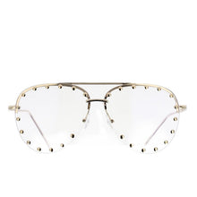 Load image into Gallery viewer, 45202 Ladies Metal Rivet Pilot Sunglasses Women  Personality Glasses Designer Eyewear Shades UV400