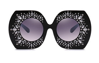 45223 Oversized Crystal Diamond Sunglasses Women Gradient Glasses Brand Designer Eyewear Shades UV400 Protection