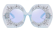 Load image into Gallery viewer, 45223 Oversized Crystal Diamond Sunglasses Women Gradient Glasses Brand Designer Eyewear Shades UV400 Protection