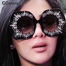 Load image into Gallery viewer, 45223 Oversized Crystal Diamond Sunglasses Women Gradient Glasses Brand Designer Eyewear Shades UV400 Protection