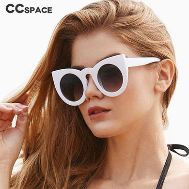 45256 Colors Cat Eye Sunglasses Round Lens Men Women Big Frame Brand Glasses Designer Male Female Shades Oculos De Sol