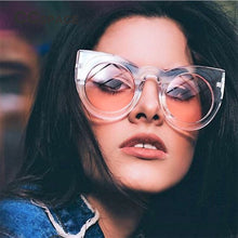 Load image into Gallery viewer, 45256 Colors Cat Eye Sunglasses Round Lens Men Women Big Frame Brand Glasses Designer Male Female Shades Oculos De Sol